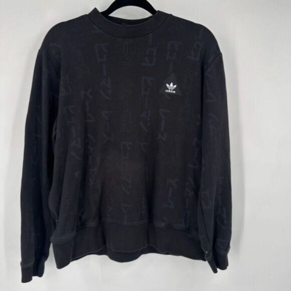 Adidas x Pharrell Williams Men's Crew Neck Pullover Sweatshirt Black Size Medium - Picture 2 of 11